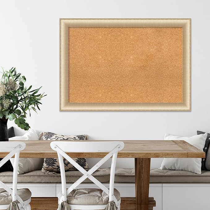 Amanti Art Natural Cork Board for Wall, 29x41 Vision Board with Gold Frame, Large Corkboard Office Decor for Home Organization, Casual Corkboard Pinboard to display items for home organization-DeskLoop Office
