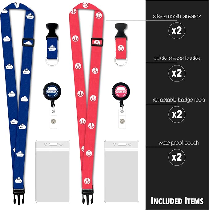 Cruise On Cruise Lanyard for Ship Cards – 2-Pack Retractable Badge & Waterproof - Image 6