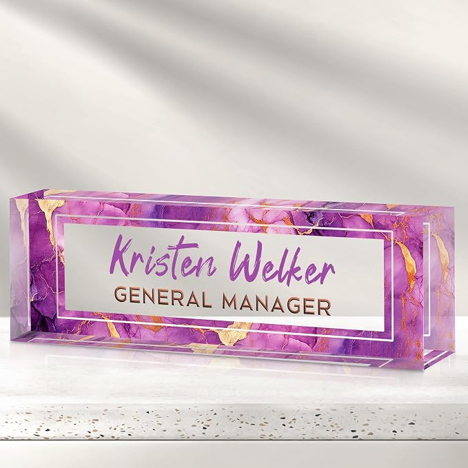 Desk Name Plate Personalized, Custom Name Plate by Gowelly