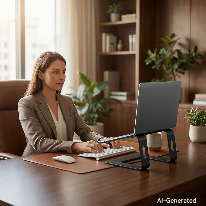 SOUNDANCE Laptop Stand, Aluminum Computer Riser, Ergonomic Laptops Elevator - Image 7