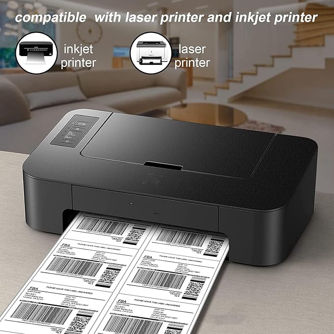 Shipping Labels 3 1/3"x4" Printable White 6 up Labels - Image 3