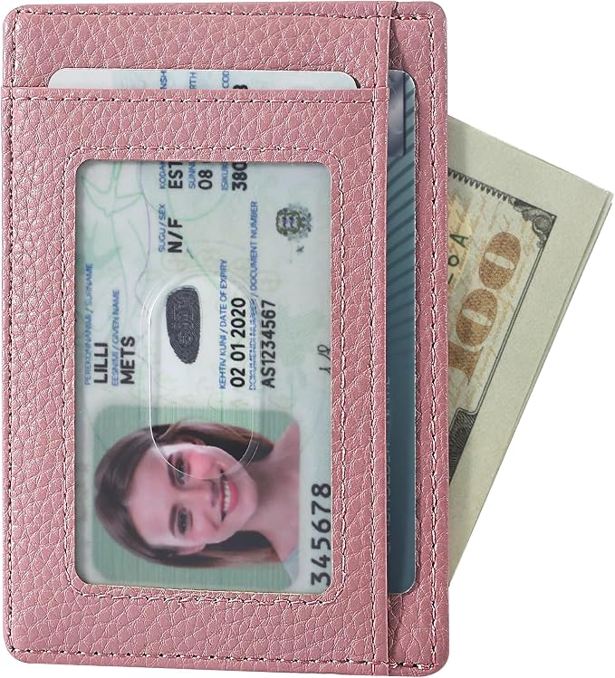 Travelambo Slim Wallet Front Pocket Minimalist Leather RFID Blocking Medium Size - Image 5