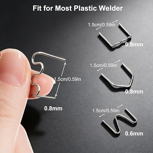1000 pcs Plastic Welder Staples, 4 Types 0.8mm Wave/Flat/V & 0.6mm M Hot - Image 4