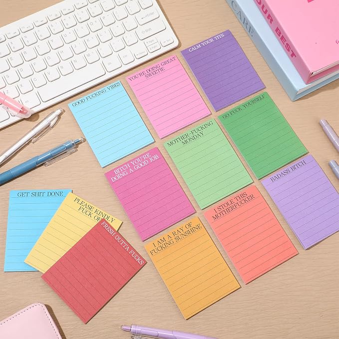 12 Pcs Funny Sticky Notes for Work 4x3 Inches Sarcastic Self Adhesive Notepads - Image 6