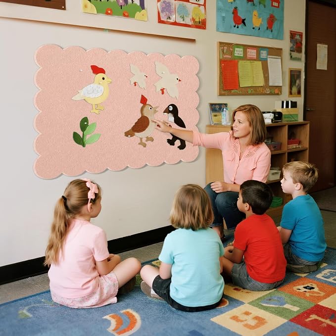 Lightomorrow Scalloped Bulletin Board, 36 x 24 Inches Felt Pin Board - Image 7