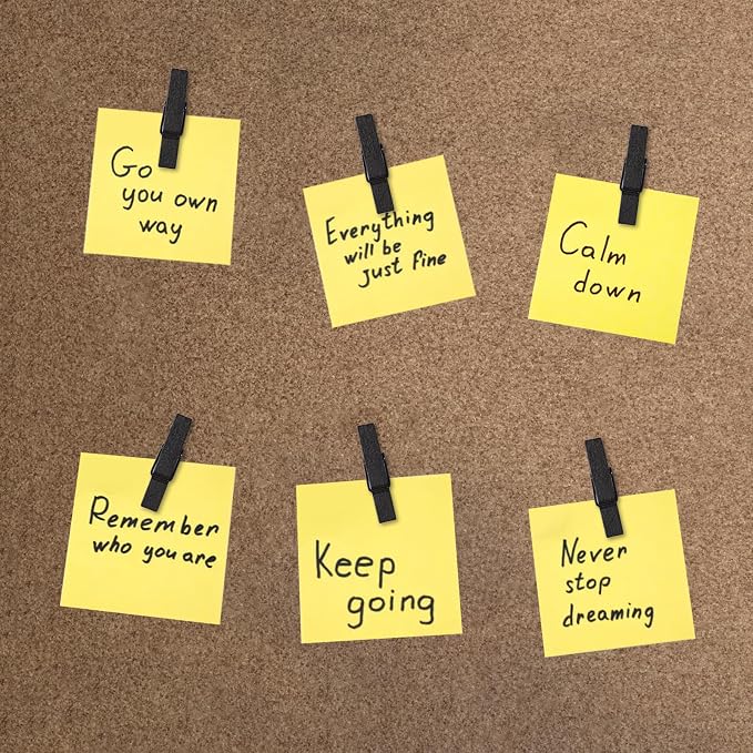 Black Push Pins with Spring-Loaded Wooden Clips, - Image 5
