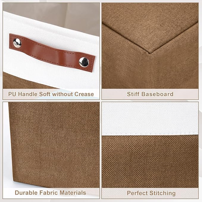Bagnizer 13x13 Cube Storage Bins, Collapsible Fabric Storage Box, 4 Pack Closet - Image 6