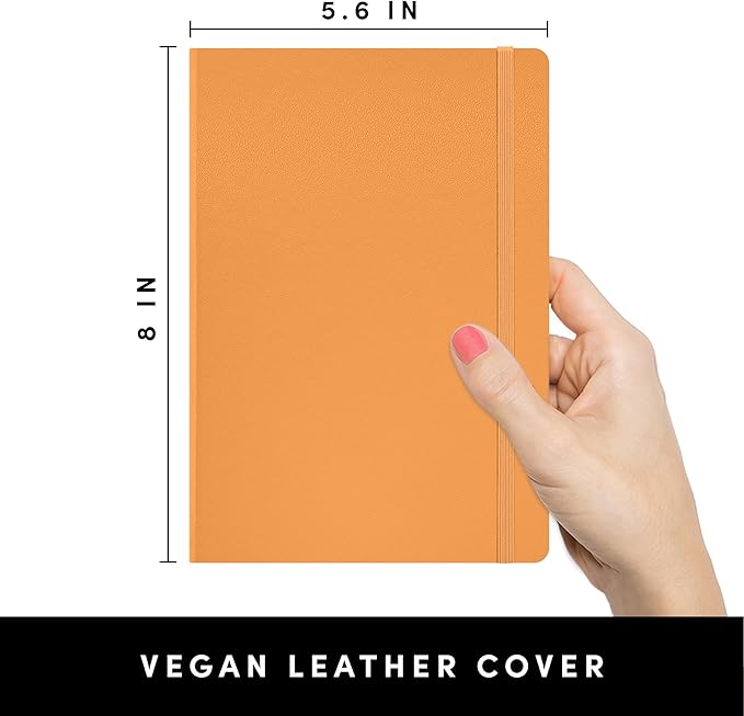 PAPERAGE Dotted Journal Notebook, (Marigold), 160 Pages, Medium 5.6 in x 8 in - 100 GSM Thick Paper – Hardcover Journaling Notebook for Work, School & Bullet Journaling-DeskLoop Office