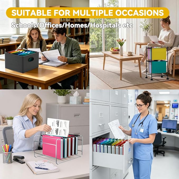 Plastic 1" Expansion Hanging File Folders Letter Size, 12 Pack Reinforced Heavy - Image 6