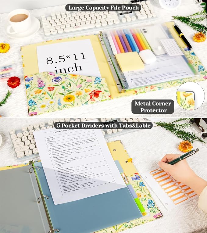 3 Ring Binder 1 Inch, Three Ring Binders Organizer - Image 3