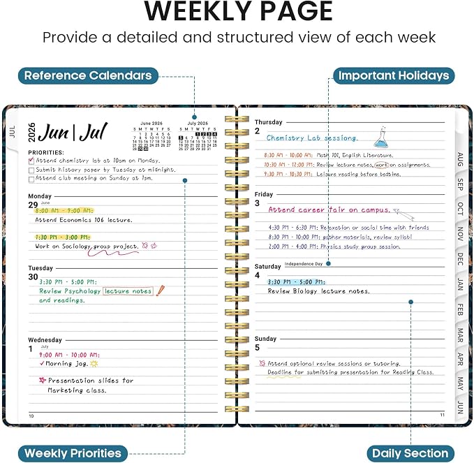 Planner 2026-2027, Academic Monthly and Weekly Calendar Planner - Image 3