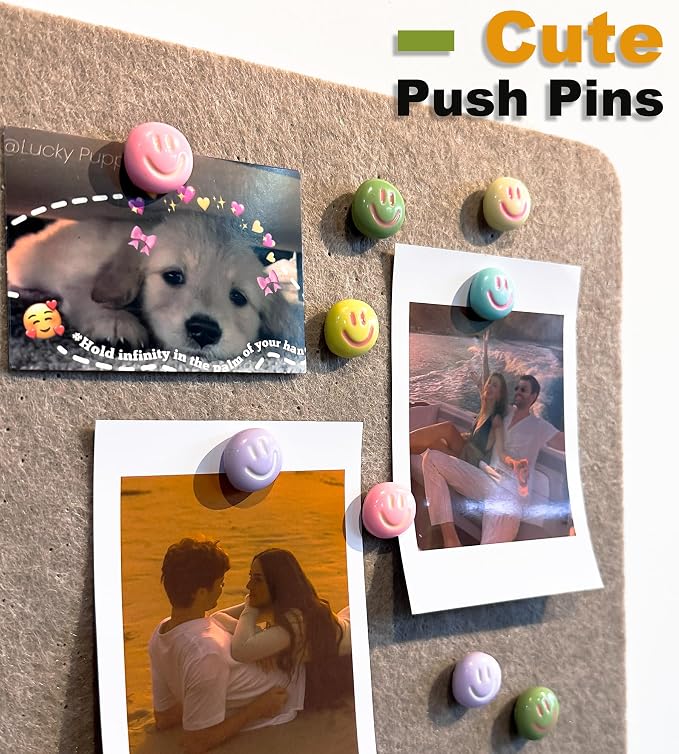 Smiley Face Decorative Push Pins, Cute Bulletin Board Push Pins, Thumbtacks - Image 2