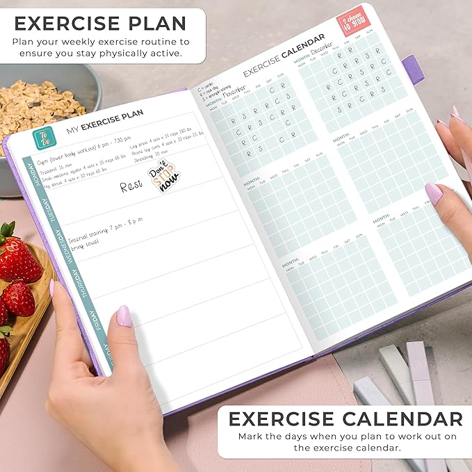 Clever Fox Weekly Meal Planner - Weekly & Daily Meal Prep Journal with Shopping and Grocery Lists for Menu Planning, Healthy Diet & Weight Loss Tracking, Lasts 1 Year, Undated, A5 - Lavender-DeskLoop Office