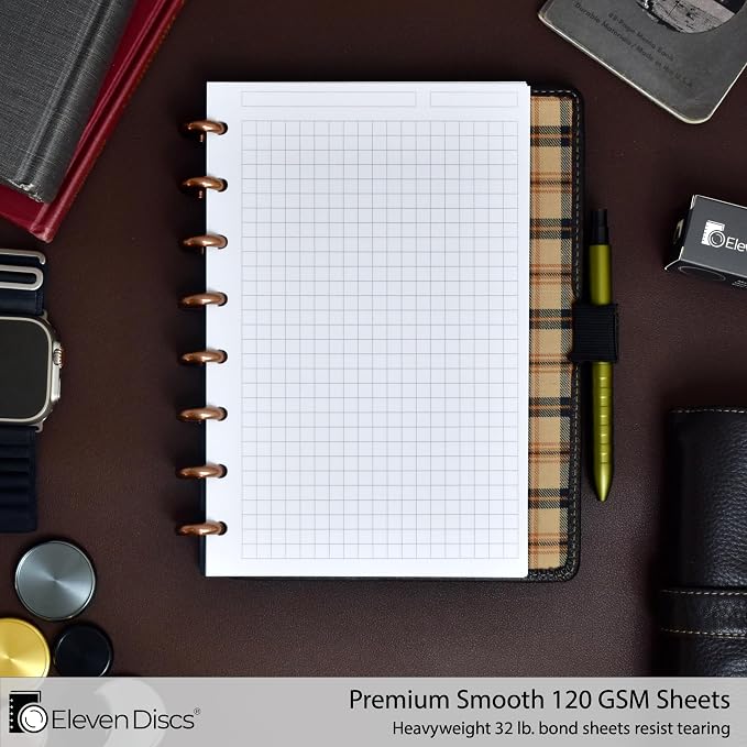Eleven Discs Discbound Paper, Junior Size Square Grid Sheets - Image 2