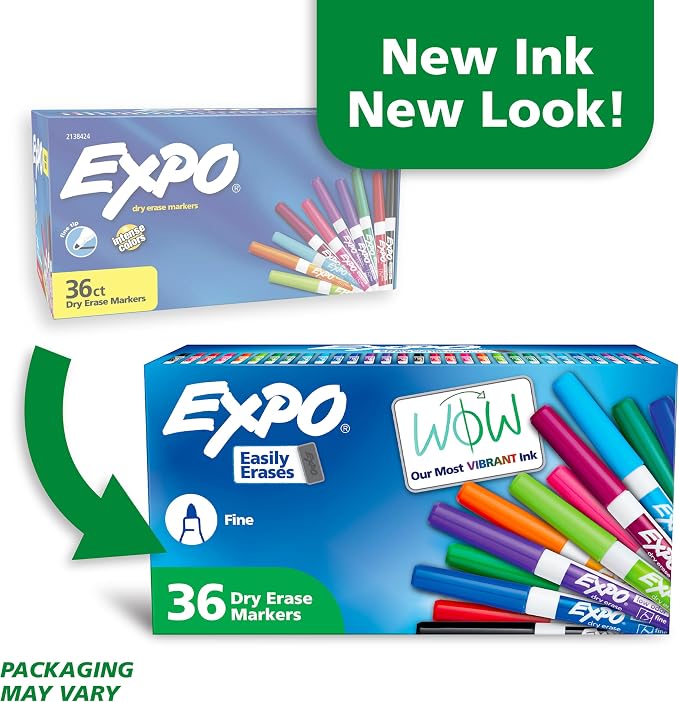 EXPO Dry Erase Markers, Low Odor Ink, Fine Tip, Organization, Essential Supplies - Image 3