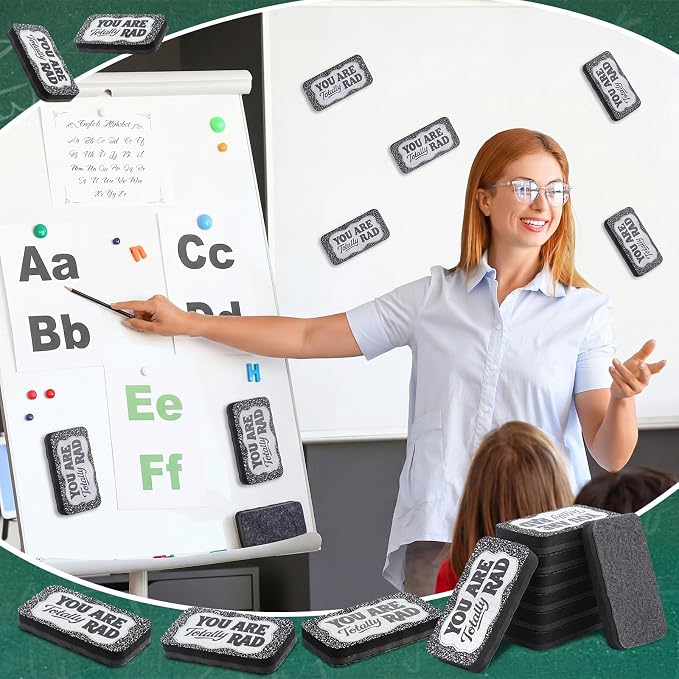 Lincia 8 Pcs Magnetic Dry Erase Erasers Composition Whiteboard Dry Erasers - Image 4