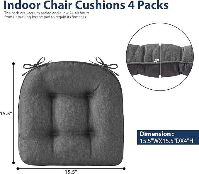 IASEAHK Chair Cushions for Dining Chairs, Seat Cushions for Kitchen Chairs - Image 2