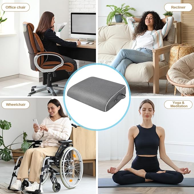 Large Memory Foam Seat Cushion, Non-Slip Cover Chair Pad - Image 7