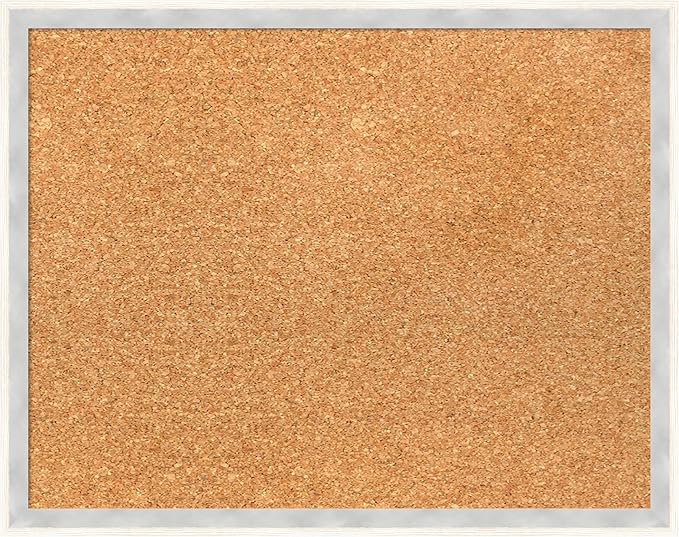 Amanti Art Natural Cork Board for Wall, 15x19 Vision Board with White Frame, Small Corkboard Office Decor for Home Organization, Modern Corkboard Pinboard to Display Items for Home Organization in-DeskLoop Office