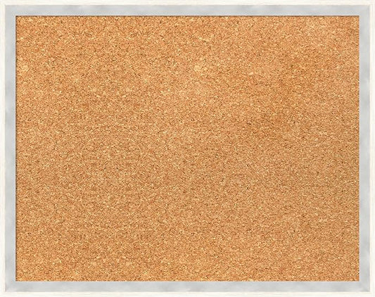 Amanti Art Natural Cork Board for Wall, 15x19 Vision Board with White Frame, Small Corkboard Office Decor for Home Organization, Modern Corkboard Pinboard to Display Items for Home Organization in-DeskLoop Office