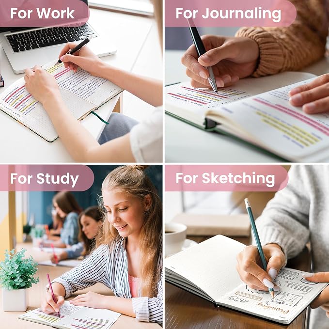 Taja Dotted Journal Notebook for Women & Men, Hardcover Leather Journal for - Image 6
