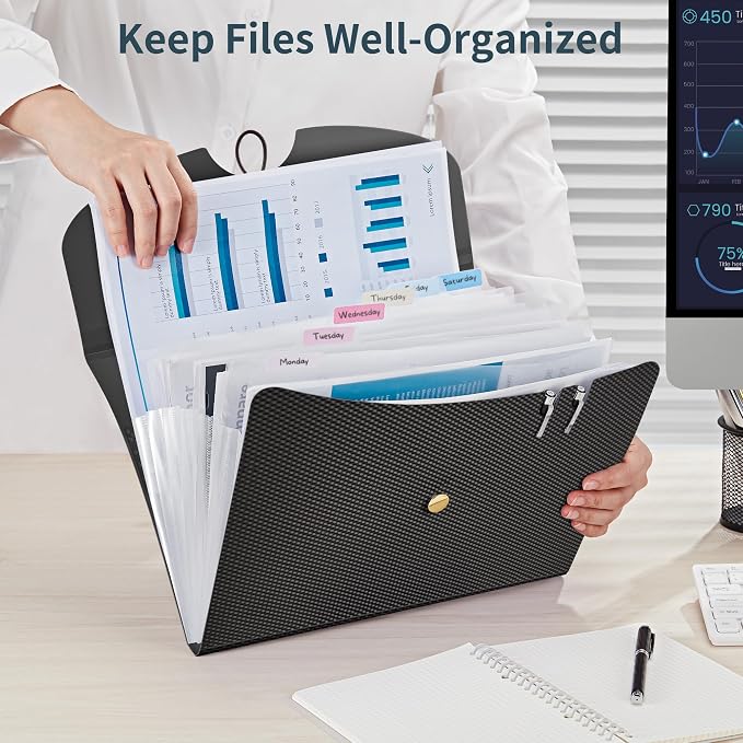 JARLINK 7 Pockets Expanding File Folder, A4 Size Accordion File Folders - Image 4