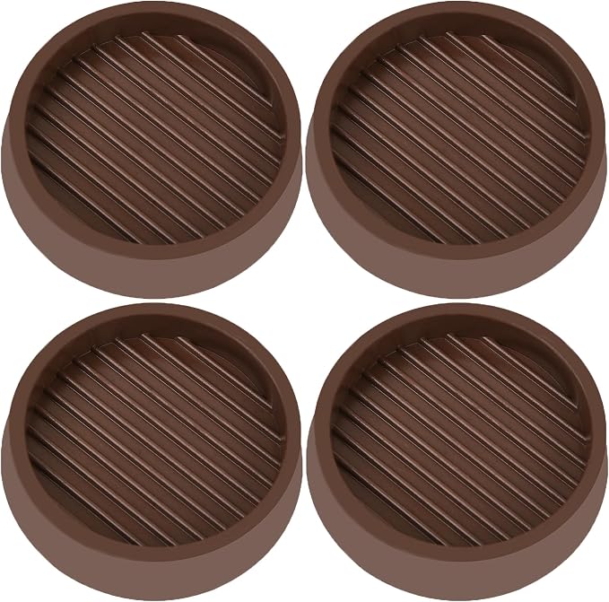 VOCOMO 4X4 Round Rubber Caster Cups, Non Slip Furniture Pads, Anti-Slip Gripper by VOCOMO