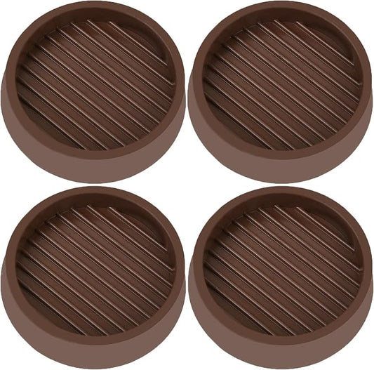 VOCOMO 4X4 Round Rubber Caster Cups, Non Slip Furniture Pads, Anti-Slip Gripper by VOCOMO