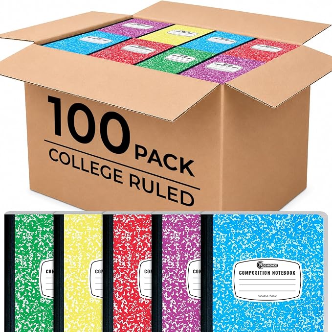 Rosmonde 100 Pack, Bulk Composition Notebooks, College Ruled Notebook, 200 Pages by Rosmonde