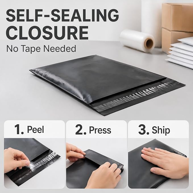 24"x24" Poly Mailers，Black Shipping and Envelope Bags Pack of 100 - Image 6