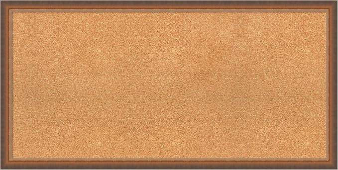Amanti Art Natural Cork Board for Wall, 20x40 Vision Board with Bronze Frame, Large Corkboard Office Decor for Home Organization, Modern Corkboard Pinboard to Display Items for Home Organization in-DeskLoop Office