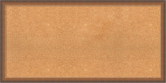 Amanti Art Natural Cork Board for Wall, 20x40 Vision Board with Bronze Frame, Large Corkboard Office Decor for Home Organization, Modern Corkboard Pinboard to Display Items for Home Organization in-DeskLoop Office
