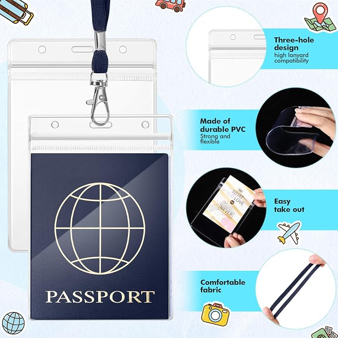 Patelai 50 Pcs 4 x 5.5 Inch Clear Passport Holders - Image 4