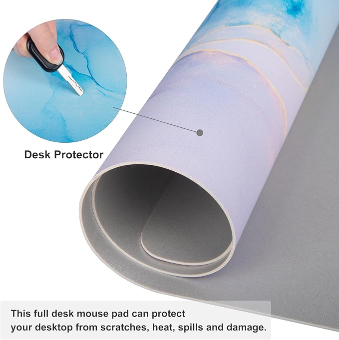 QIYI Large Mouse Pad, PU Leather Desk Mat - Image 4