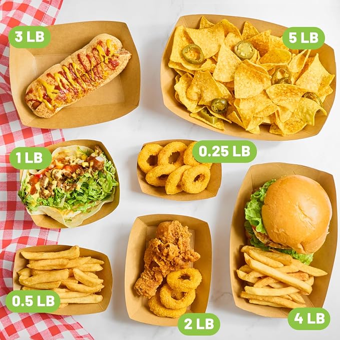 ZORRITA Mini Paper Food Trays, 1/4 Lb, 100 Pack, Disposable | Small, Serving - Image 6
