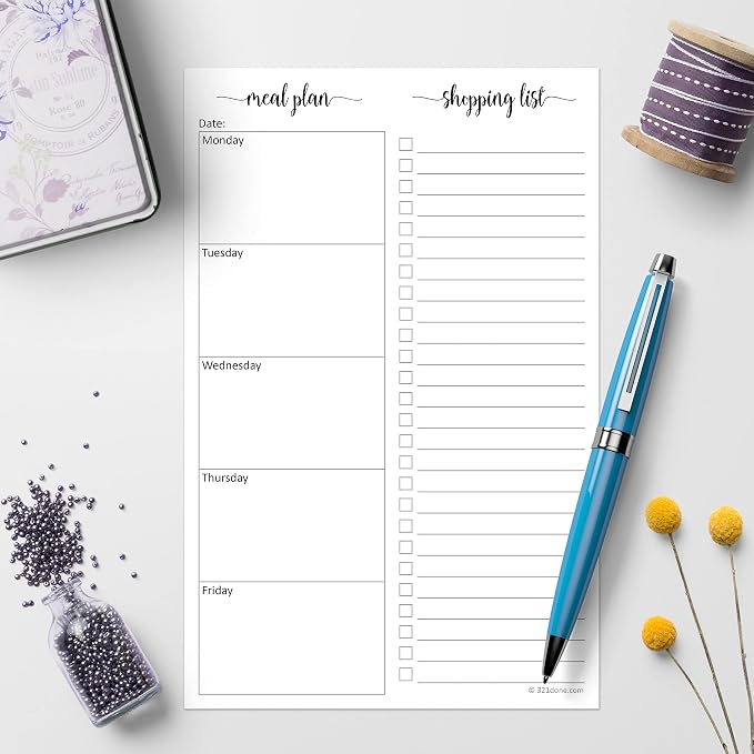 321Done Magnetic Meal Planning Pad, Made in USA, M-F Weekly Menu Planner & - Image 4