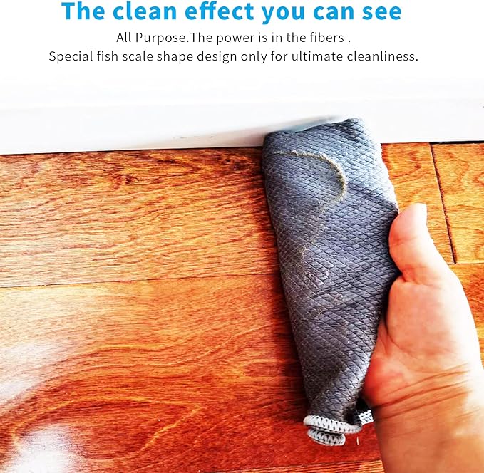 Easy Clean Fish Scale Nanoscale Cleaning Cloth,Streak Free Microfiber Glass Cleaning Cloths for Window Mirrors Windshields,Lint Free Microfiber Polishing Cleaning All-Purpose Towel Pack of 6(Purple)-DeskLoop Office