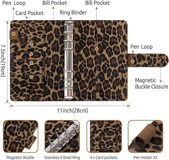 SKYDUE A6 Budget Binder with Zipper Envelopes, Money Organizer - Image 4