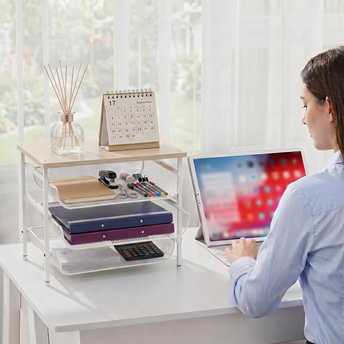 4-Tier Mesh Desk Organizer - Image 2