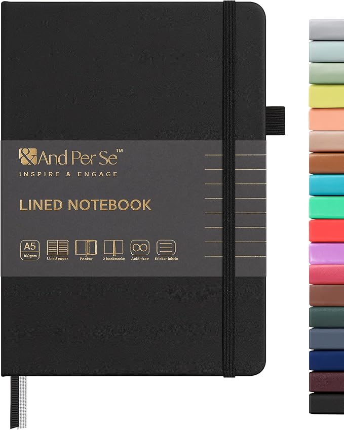 &And Per Se Lined Journal Notebook, 160 Pages, A5 5.7 x 8 inches College Ruled by AndPerSe