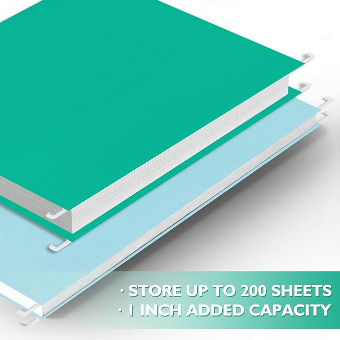 25 Packs Hanging File Folders, Bright Green Hanging File Folders Letter Size - Image 4