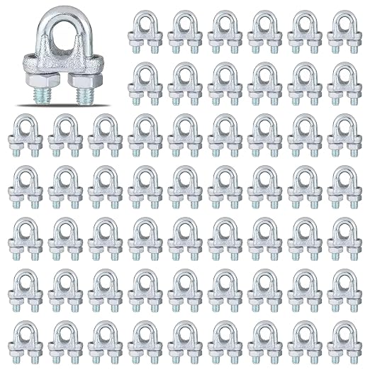 120PCS M5 Heavy Duty Wire Rope Clamps, 3/16-Inch Zinc Plated Wire Cable Clamps by High-PQ