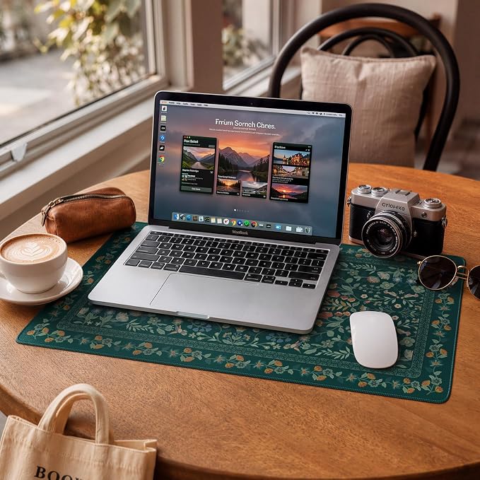 iCasso Green Aesthetic Flower Mouse pad - Image 7