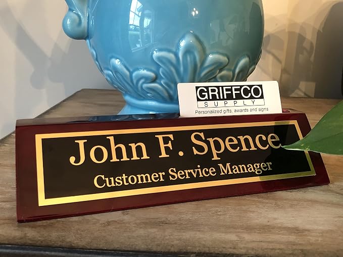 Name Plate for Desk Engraved in USA by Griffco Supply | Desk Name Plate - Image 3