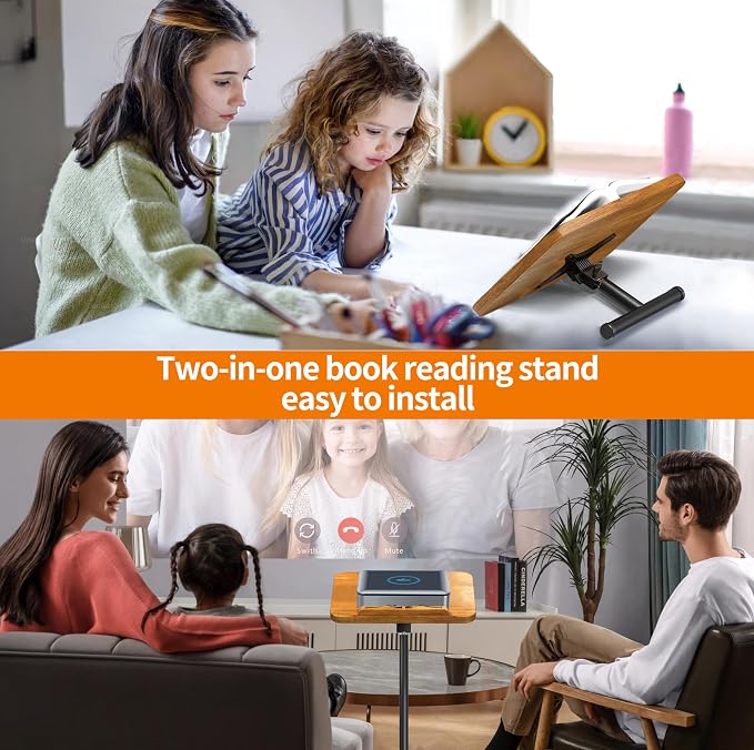 NAMON 2-in-1 Dual-use Floor & Desktop Book Stand, 100% Solid Wood, Height - Image 5
