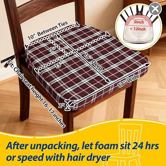 AAAAAcessories D-Shaped Chair Cushions, Machine-Washable Cover - Image 2