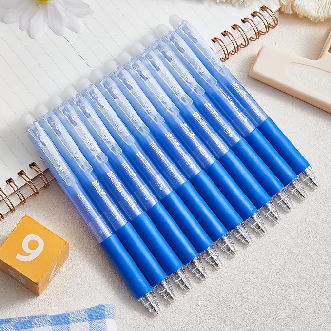 12Pcs Retractable Erasable Gel Pens Clicker, Fine Point 0.7mm Smooth Writing - Image 7