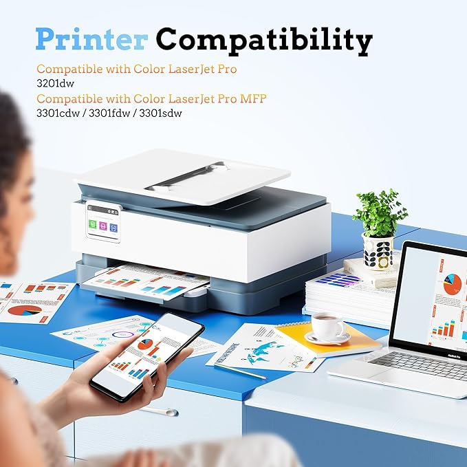 218A 218X Toner Cartridges (with Chip) High Yield Compatible Replacement for HP 218A Toner Cartridges 4 Pack for HP Color Laserjet Pro MFP 3301fdw 3201dw 3301cdw 3301sdw W2180A W2180X (BCMY, 4-Pack)-DeskLoop Office