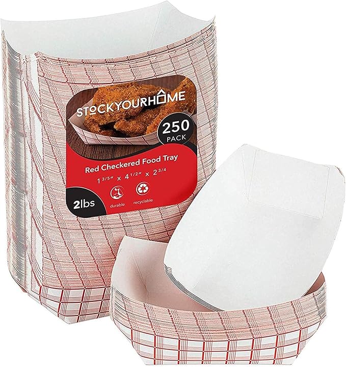 Stock Your Home Medium Paper Food Boats, 250 Pack, 2 Lb Capacity, 4.5 x 2.75 x by StockYourHome