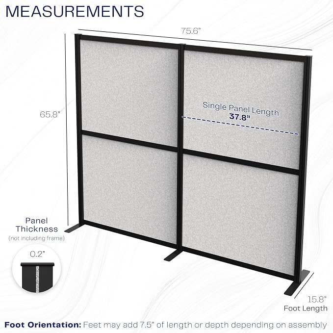 VIVO Modular Wall System, 2 PET Panels, Modern Professional Office Cubicle - Image 3